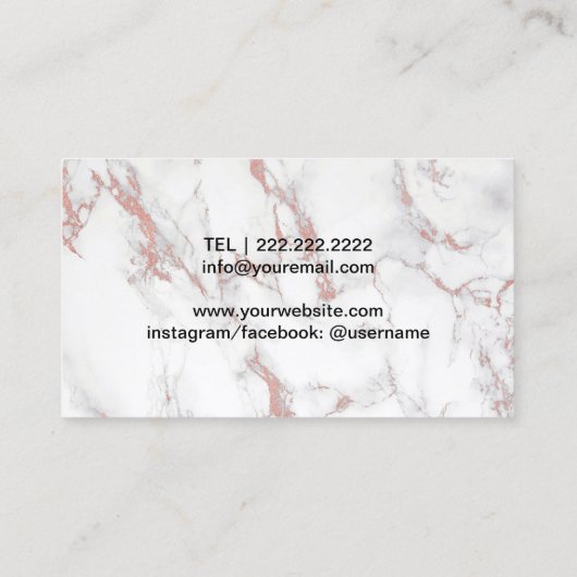 メイクアップアーティスト美容師バラ金ゴールド大理石 名刺