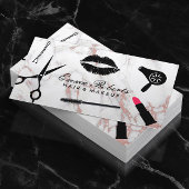 メイクアップアーティスト美容師バラ金ゴールド大理石 名刺