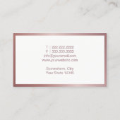 メイクアップアーティスト美容師バラ金ゴールド美しいロゴ 名刺 (裏面)