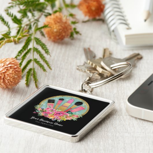 メイクアップアーティスト美容師ビューティシアンプロスタイリスト キーホルダー (側面)