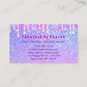 メイクアップアーティスト美容師ピンクの自筆証書ユニコーン 名刺 (裏面)