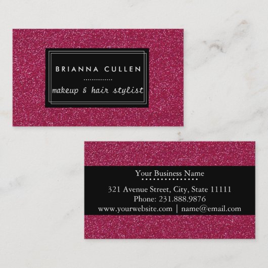 メイクアップアーティスト美容師ファンキーグリッター 名刺 (正面/裏面)