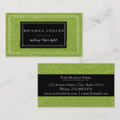 メイクアップアーティスト美容師ファンキーグリーングリッター 名刺 (正面/裏面)