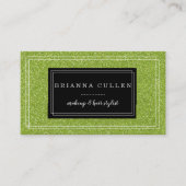 メイクアップアーティスト美容師ファンキーグリーングリッター 名刺 (正面)