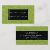 メイクアップアーティスト美容師ファンキーシルバーグリッター 名刺 (正面/裏面)