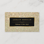メイクアップアーティスト美容師ファンキー金ゴールドグリッター 名刺 (正面)