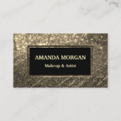 メイクアップアーティスト美容師ファンキー金ゴールド 名刺 (正面)