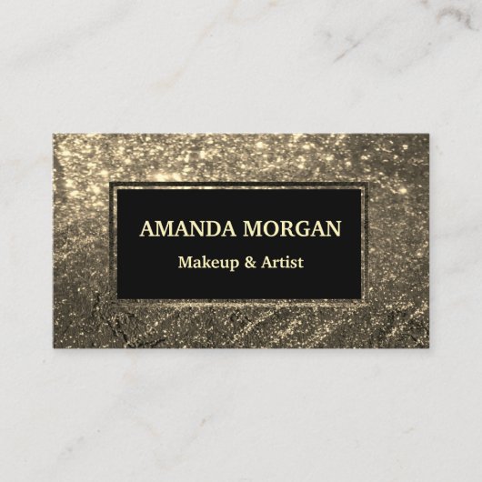 メイクアップアーティスト美容師ファンキー金ゴールド 名刺 (正面)