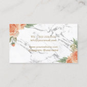 メイクアップアーティスト美容師フローラトレンディー大理石 名刺 (裏面)