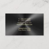 メイクアップアーティスト美容師ブラック&メタリック金ゴールド 名刺 (裏面)