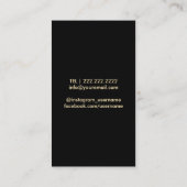 メイクアップアーティスト美容師ブラック&金ゴールドストライプ 名刺 (裏面)