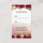 メイクアップアーティスト美容師ブルゴーニュフローラサロン 予約カード (裏面)