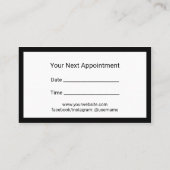 メイクアップアーティスト美容師プレーンフレームアポイントメント 予約カード (裏面)