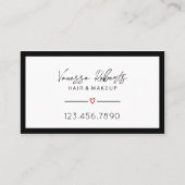 メイクアップアーティスト美容師プレーンフレームアポイントメント 予約カード (正面)