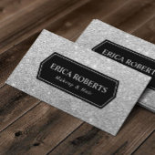 メイクアップアーティスト美容師モダンシルバーグリッター 名刺