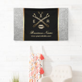 メイクアップアーティスト美容師モダンシルバーグリッター 横断幕 (インサイチュ)