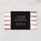 メイクアップアーティスト美容師モダンバラ金ゴールドストライプ 名刺 (裏面)