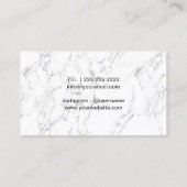 メイクアップアーティスト美容師モダンフローラティール（緑がかった色）金ゴールド 名刺 (裏面)