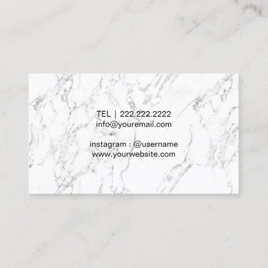 メイクアップアーティスト美容師モダンフローラティール(緑がかった色)金ゴールド 名刺 (裏面)