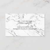 メイクアップアーティスト美容師モダンホワイトマーブル 名刺 (裏面)