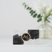 メイクアップアーティスト美容師モダンモノグラムフローラ 名刺 (スタンド正面)