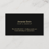 メイクアップアーティスト美容師モダンモノグラムフローラ 名刺 (裏面)