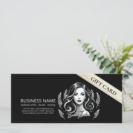 メイクアップアーティスト美容師モダン白黒金ゴールド (スタンド正面)