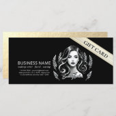 メイクアップアーティスト美容師モダン白黒金ゴールド (正面/裏面)