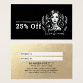 メイクアップアーティスト美容師モダン白黒金ゴールド (正面&裏面)