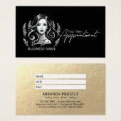 メイクアップアーティスト美容師モダン白黒金ゴールド (正面&裏面)