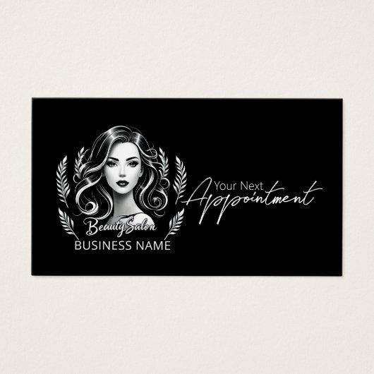 メイクアップアーティスト美容師モダン白黒金ゴールド (正面)