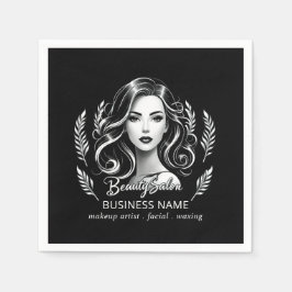 メイクアップアーティスト美容師モダン白黒金ゴールド スタンダードカクテルナプキン
