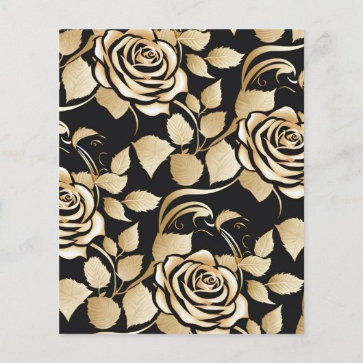 メイクアップアーティスト美容師モダン白黒金ゴールド チラシ (裏面)