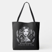 メイクアップアーティスト美容師モダン白黒金ゴールド トートバッグ (裏面)