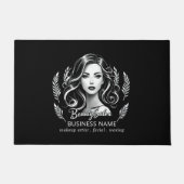 メイクアップアーティスト美容師モダン白黒金ゴールド ドアマット (正面)