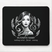 メイクアップアーティスト美容師モダン白黒金ゴールド マウスパッド (正面)
