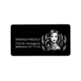 メイクアップアーティスト美容師モダン白黒金ゴールド ラベル