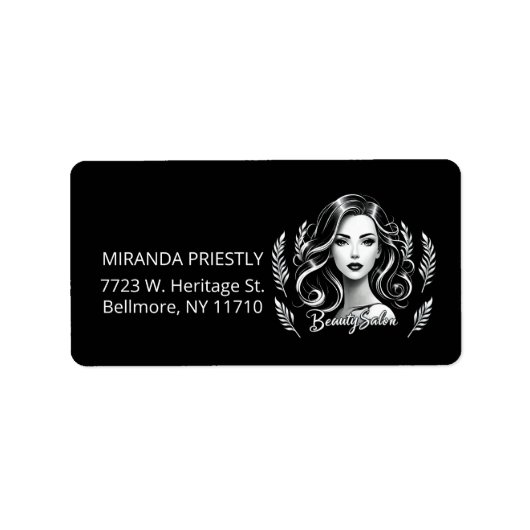 メイクアップアーティスト美容師モダン白黒金ゴールド ラベル (正面)