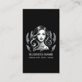 メイクアップアーティスト美容師モダン白黒金ゴールド 予約カード (正面)