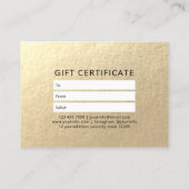 メイクアップアーティスト美容師モダン白黒金ゴールド 予約カード (裏面)