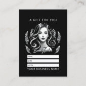 メイクアップアーティスト美容師モダン白黒金ゴールド 予約カード (正面)