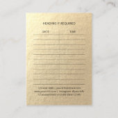 メイクアップアーティスト美容師モダン白黒金ゴールド 予約カード (裏面)