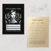 メイクアップアーティスト美容師モダン白黒金ゴールド 予約カード (正面/裏面)
