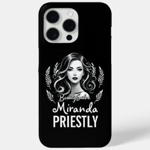 メイクアップアーティスト美容師モダン白黒金ゴールド iPhone 15 PRO MAXケース