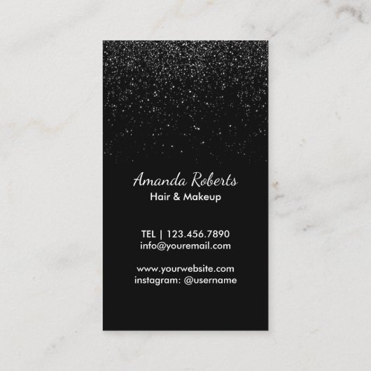 メイクアップアーティスト美容師モダン美しいサロン 名刺 (裏面)