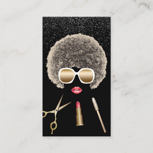 メイクアップアーティスト美容師モダン美しいサロン 名刺 (正面)