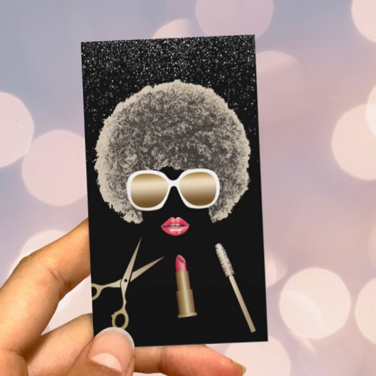 メイクアップアーティスト美容師モダン美しいサロン 名刺