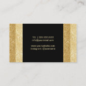 メイクアップアーティスト美容師モダン金ゴールドグリッター 名刺 (裏面)