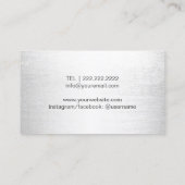 メイクアップアーティスト美容師モダン金ゴールド&シルバー 名刺 (裏面)