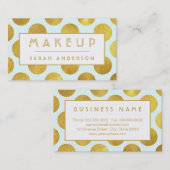 メイクアップアーティスト美容師モダン- Big金ゴールドドット 名刺 (正面/裏面)